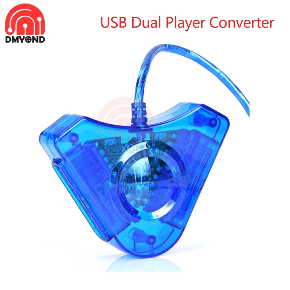1 für 2 Spiele USB Dual Player Konverter Adapter Kabel Für PS PS2 Dual Playstation 2 PC USB Game Controller CD Treiber PlayStation