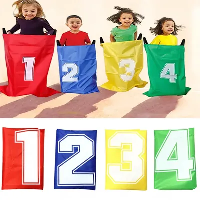4Pcs Spaß Outdoor Sport Requisiten Känguru Springen Tasche Sack Rennen Spiele