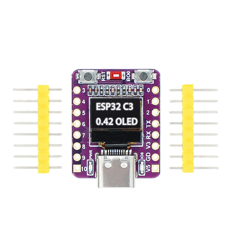 ESP32-C3 OLED-Entwicklungsboard mit 0,42 Zoll OLED-Modul, Keramikantenne, ESP32 Supermini-Entwicklungsboard, WLAN, Bluetooth Image