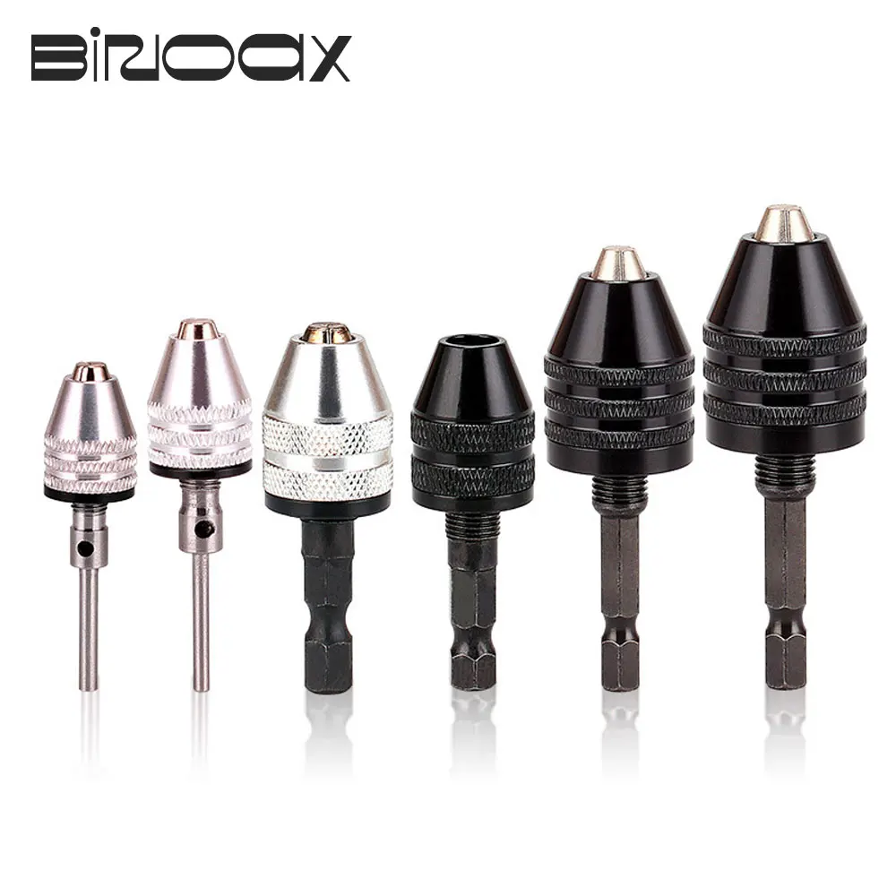 Mini Keyless Bohrfutter 0,3-6,5mm Schnell wechsel adapter Konverter 1/4 "Sechs kant schaft Image