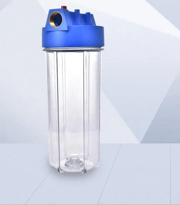 10 zoll transparent PET filter gehäuse haushalts wasserfilter pre-filter rohr filter einstufige wasserfilter Image