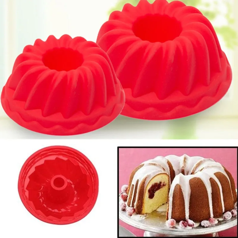 2 stücke kreative Silikon kuchen form runde Muffin Tasse Kuchen Backform DIY Kochen Back geschirr machen Kuchen Dekoration Werkzeug zufällige Farbe Image