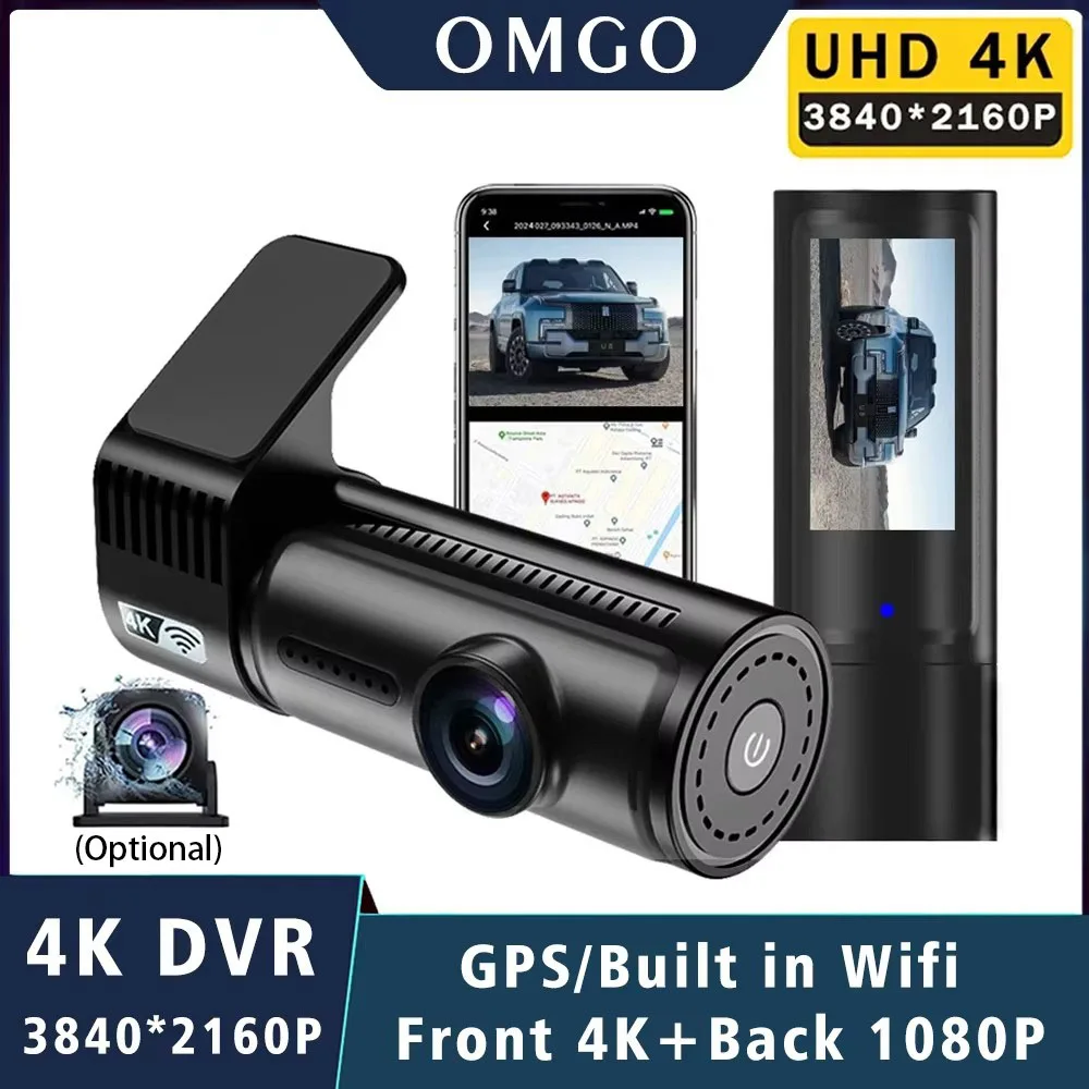 Mini Dash Cam 4k 2160p Auto DVR Kamera Unterstützung WiFi GPS Dual Lens Video Drive Recorder Dashcam Registrar Black Box Nachtsicht Image