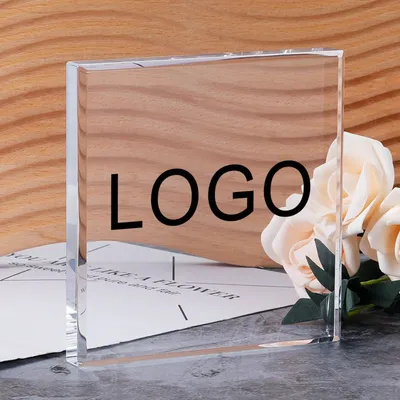 Benutzerdefiniertes Logo, Acrylblock, Bürodekoration, Messe, personalisiertes Firmenlogo für Image