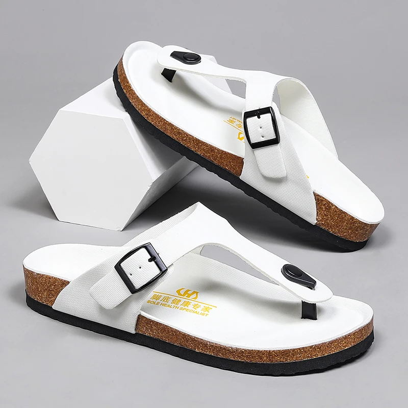 Weiche Sohle Kork Sandalen Hausschuhe Sommer Strands chuhe Frauen Schuhe plus Größen 45 Retro Hausschuhe Modedesign Herren schuhe