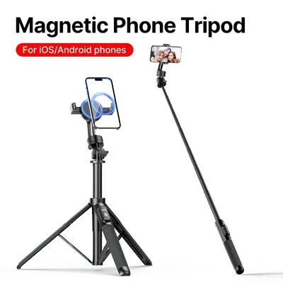 Ulanzi SK-05 Magnetisches Telefonstativ 1,6 m Selfie-Stick mit kabelloser Bluetooth-Fernbedienung 360 ° Rotation Telefonhalter für Telefonkamera