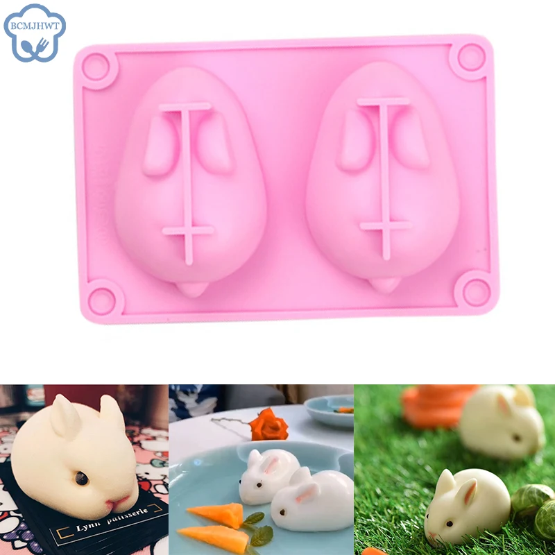 Kaninchen Ostern Bunny 3D Silikon Form Fondant Kuchen Formen Cupcake Dekorieren Werkzeuge Confeitaria Schokolade Mold Ostern Dekor 2023 Image