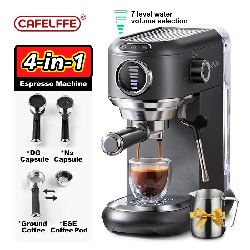 Cafelffe 4-in-1-Kaffeemaschine Hot/Cold Dolce Gusto Nespresso-Maschine ESE Pod Ground Cappuccino Espresso-Kaffeemaschine Cafetera