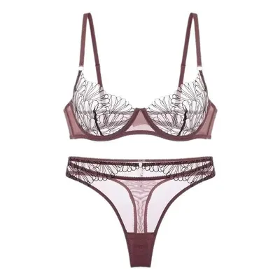 Sommer sexy ultra dünne Unterwäsche Set Damen Spitze bestickte Dessous Französisch feste Dessous Image