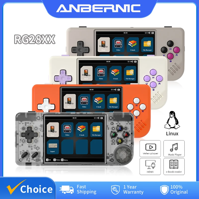ANBERNIC RG28XX Handheld-Spielekonsole 2,83 Zoll IPS-Bildschirm Linux Retro-Video-Gaming-Konsole 3100 mAh Akku 5000 Spiele unterstützen H-DMI Image