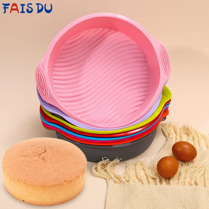 FAIS DU verbesserte Kuchen Silikon Backform mit Griff runde Silikon formen Back geschirr für Kuchen Mousse Gebäck Kuchen dekorieren Werkzeuge Image