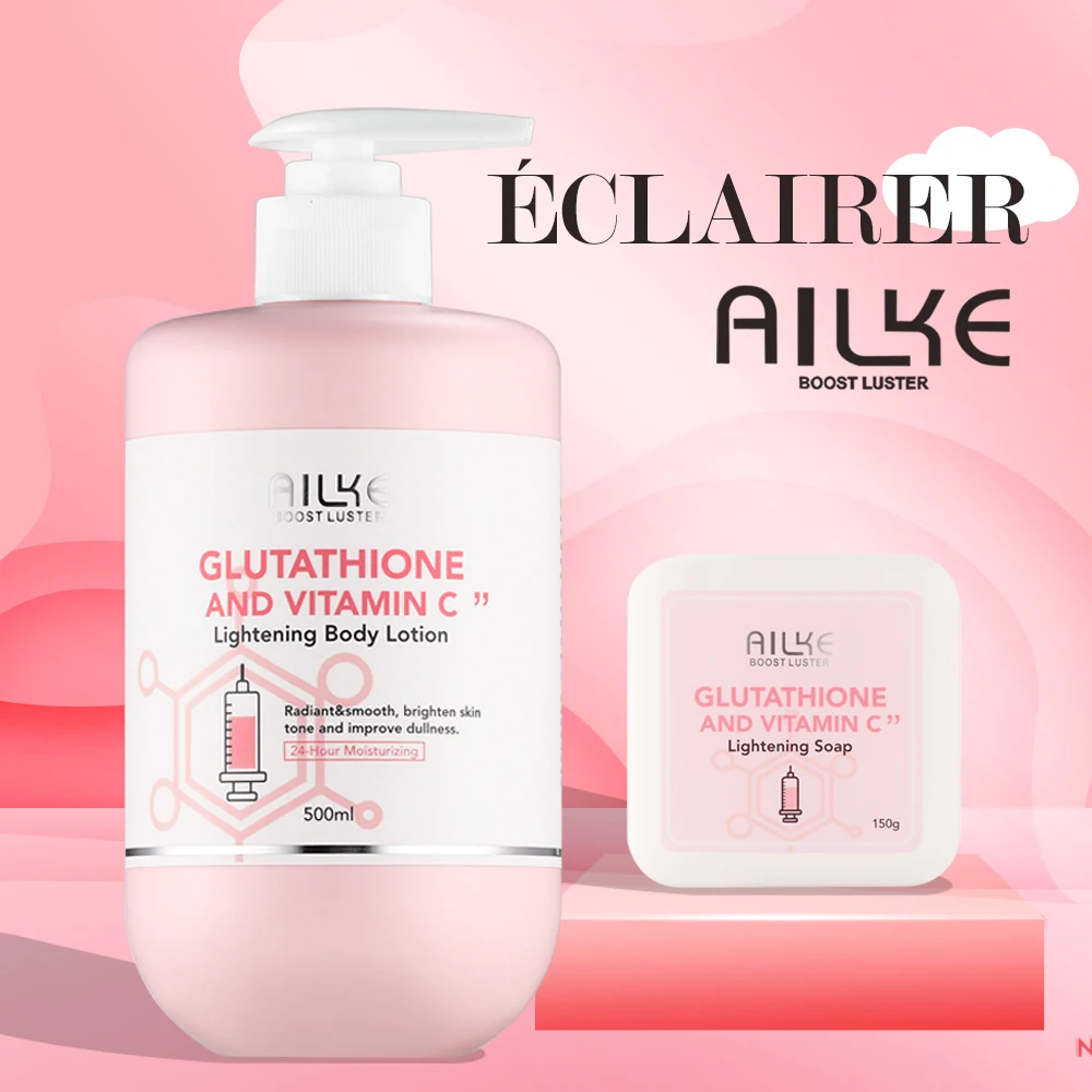 AILKE Whitening Skin Care Set für alle Hauttypen, enthalten Glutathion, Vitamin C, glatte Haut, reduziert Melanin und Pigmentierung Image