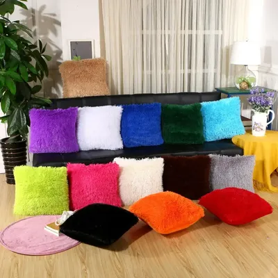 Flauschige lange Plüsch Kissen bezug warme weiche Kissen bezug Kissen bezüge dekorative Kissen für Image