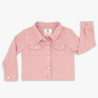 Mauve Blush Denim Trucker Jacket - 6