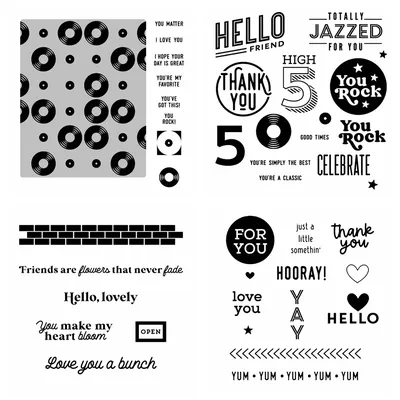 Vinyl Record Metal Cutting Dies and Clear Stamps Greatest Hits Transparent Rubber Stamps Seal for