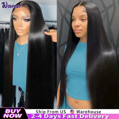 Straight Lace Front Wig Full Lace Human Hair Wigs For Women Human Hair 40 Inch 13x4 Bone Straight