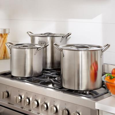 6-Pc. Stainless Steel Stockpot Set by BrylaneHome in Stainless Steel