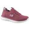 Slip-On Sneaker SKECHERS "SUMMITS", Damen, Gr. 38, lila (himbeere), Textil, sportlich, Schuhe, Freizeitschuh, Halbschuh, Slipper mit flexibler Traktionslaufsohle