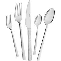 Besteck-Set MULEX Besteck Genua, mit gehämmerter Struktur, silber (silberfarben), 60 tlg., Chromstahl, Essbesteck-Sets, ein Besteck mit außergewöhnlichem, glamourösen Design