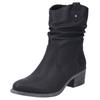 Westernstiefelette RIEKER, Damen, Gr. 40, schwarz, Lederimitat, modisch, Schuhe, Cowboyboots, slouchy Schaft, Blockabsatz, mit Innen-Reißverschluss