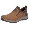 Slipper RIEKER, Herren, Gr. 47, braun (braun, schwarz), Lederimitat, Textil, sportlich, Schuhe, Schlupfschuh, Halbschuh, Freizeitschuh mit gepolstertem Schaftrand