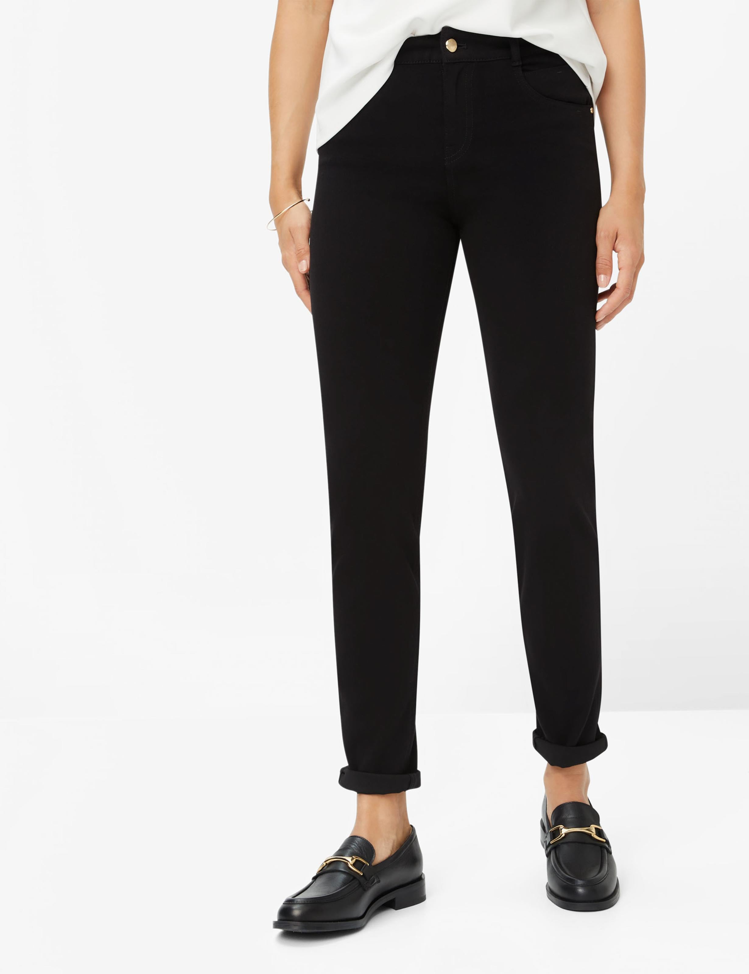 5-Pocket-Jeans BRAX "Style SHAKIRA", Damen, Gr. 44K22, Kurzgrößen, schwarz, Denim/Jeans, 51% Baumwolle, 35% Polyester, 11% Viskose, 3% Elasthan, slim fit, Jeans Image