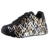 Plateausneaker SKECHERS "Skechers x JGoldcrown: Uno Lite - Metallic Love", Kinder, Gr. 32, schwarz (schwarz kombiniert), Lederimitat, metallic, Glitzer, casual, Schuhe, Schnürschuh, Keilsneaker mit Herzchen im Metallic Look bedruckt