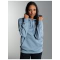 Kapuzensweatshirt TRIGEMA "TRIGEMA Hoodie aus Sweatqualität", Damen, Gr. M, blau (pearl, blau), 70% Baumwolle, 30% Polyester, casual, Sweatshirts