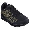 Sneaker SKECHERS "UNO-GOLDEN HEART", Damen, Gr. 40, gold (schwarz, goldfarben), Lederimitat, kontrastfarbene Details, modisch, Schuhe Sneaker, Freizeitschuh, Schnürschuh mit goldfarbenen Mylar-Stickereien