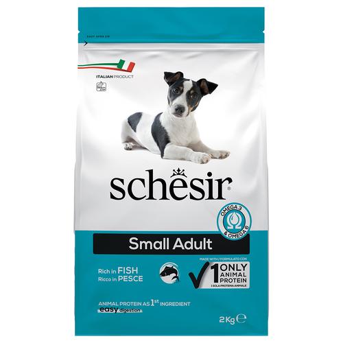 Sparpaket: 2x 2kg Schesir Dog Small Adult mit Fisch Hundefutter trocken