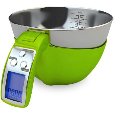 Digital Kitchen Food Scale with Bowl (Removable) and Measuring Cup - Stainless Steel