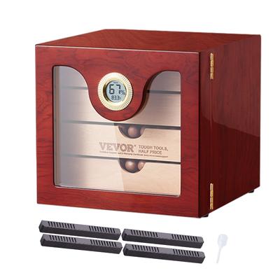 VEVOR Cigar Humidor Cabinet Handmade Spanish Cedar Wood Cigar Humidor Hygrometer, Shelves, and Handle, Great Gift for Men