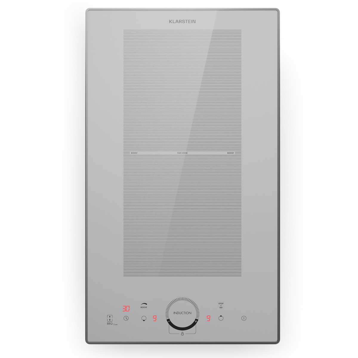 Klarstein Delicatessa Domino Prime Einbaukochfeld Induktion 2 Zonen 3500W Autark Weiß Image