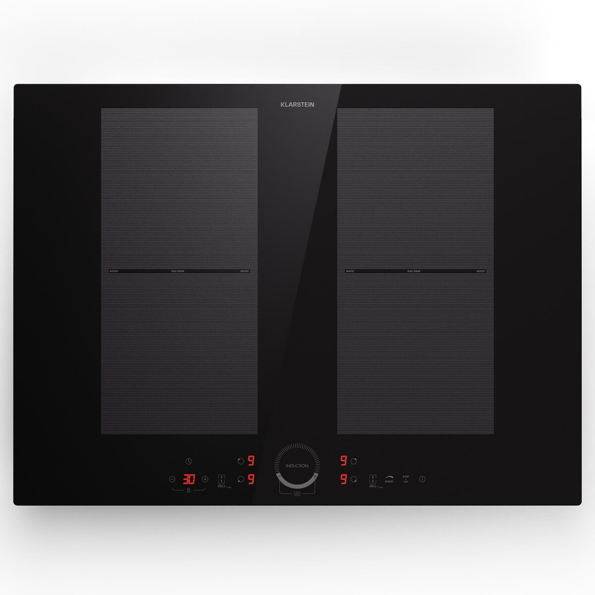 Klarstein Delicatessa 70 Flex Einbaukochfeld Induktion 4 Zonen 7000W Glaskeramik Schwarz Image