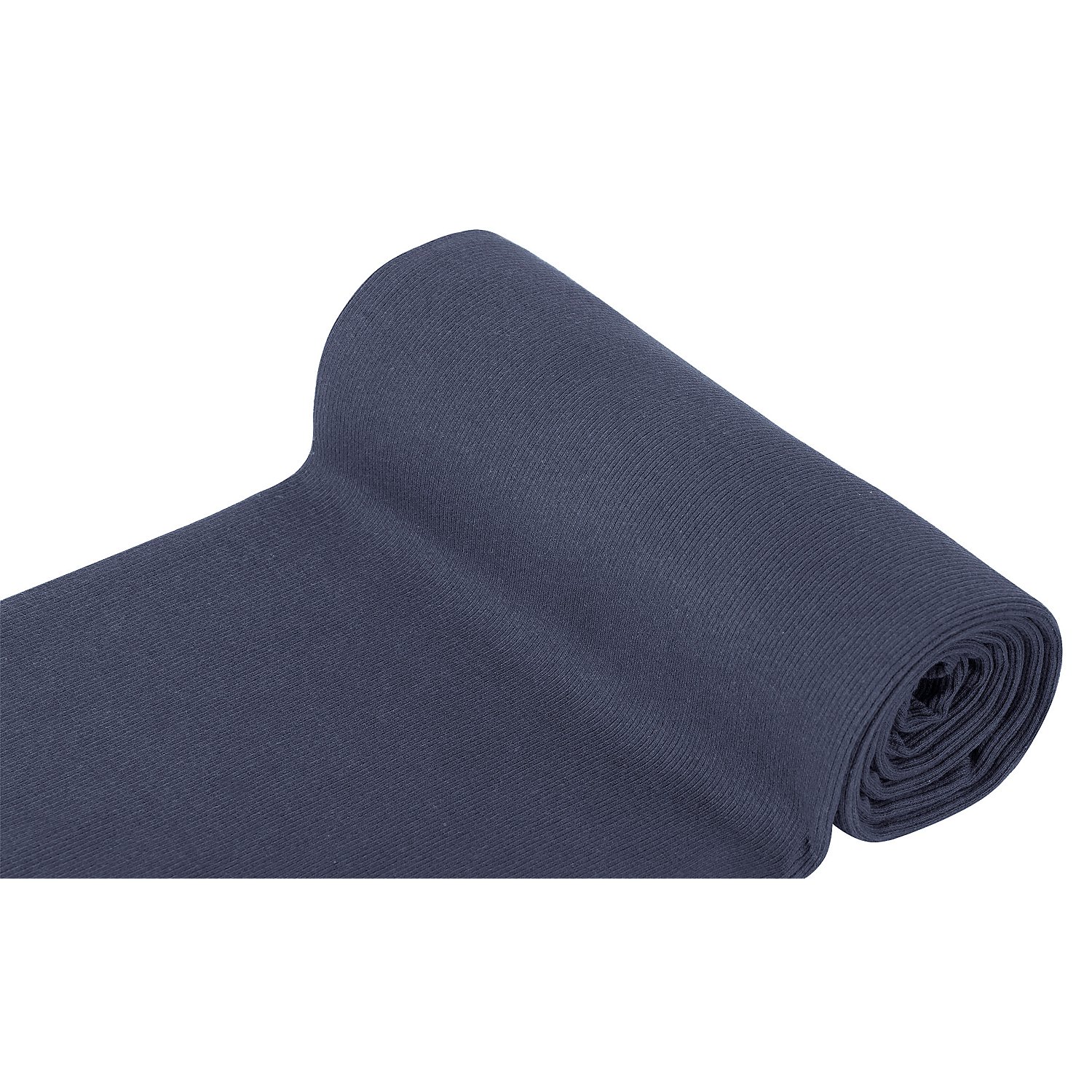 Rippen-Bündchenstoff Comfort, nachtblau-melange