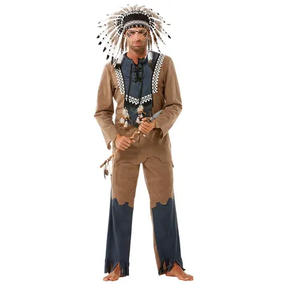 Indianer-Kostüm Adlerauge, braun/blau Image