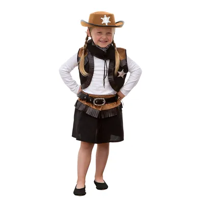 Cowgirl Kostüm für Kinder, schwarz/braun Image
