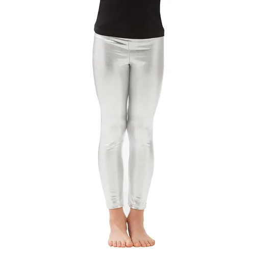 Kinder-Lack-Leggings, silber