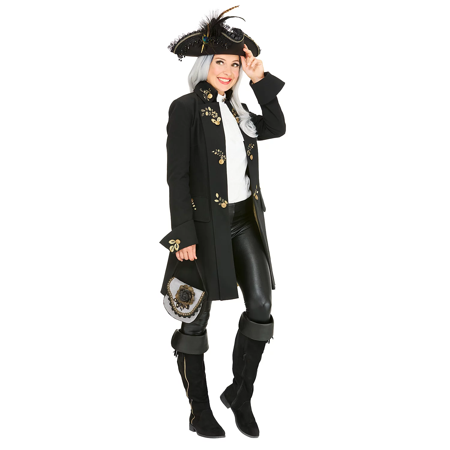 buttinette Mantel Piratin mit Ornamenten für Damen Image