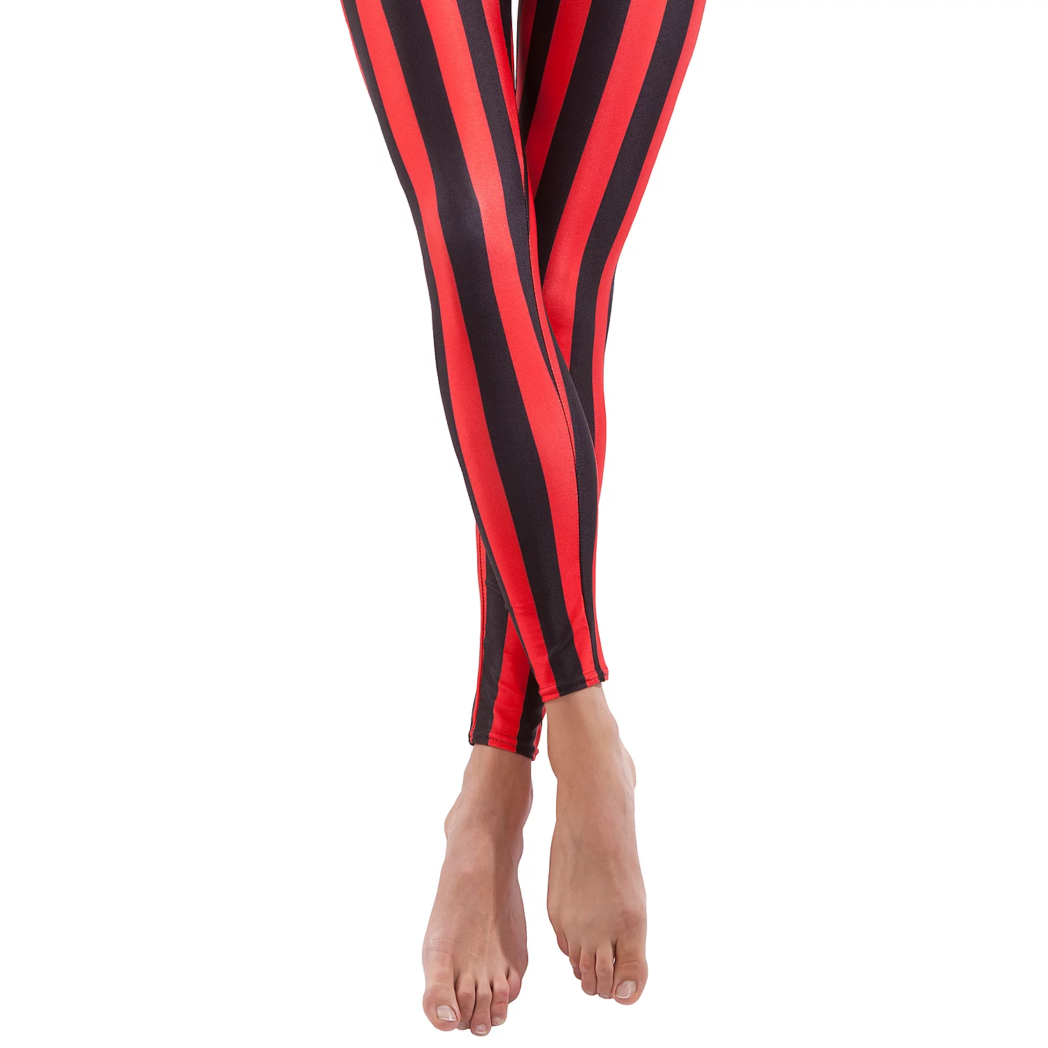 Legging à rayures, noir/rouge