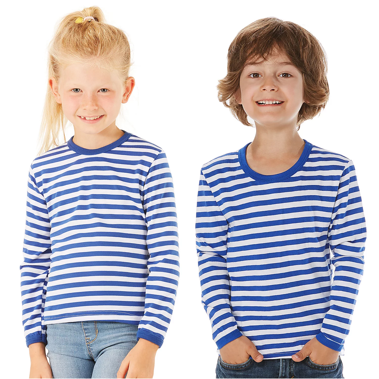 Marinière manches longues, pour enfants, bleu