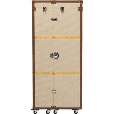 Barschrank aus Holz mit Bezug in Flecht-Optik in Creme 146x64cm