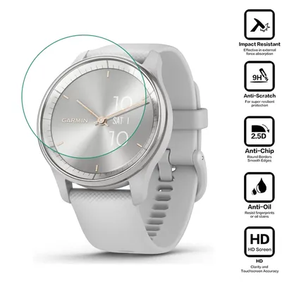 Hard Tempered Glass Clear Protective Film For Garmin Vivomove Trend Smartwatch Screen Protector Cover Smart Watch Accessories