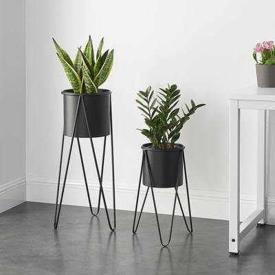 Pflanzenständer Hedera im 2er Set Metall Schwarz [en.casa] Image