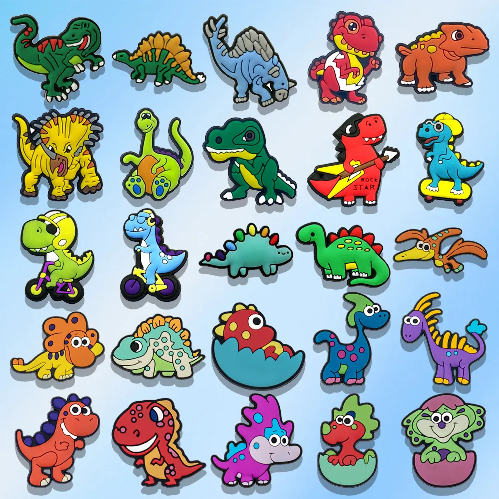 1/25 stücke Dinosaurier Schuh Charms Flugsaurier Stegosaurus Triceratops Schuh dekorationen Pins für Kid Boy Schuh zubehör Ornament Geschenk