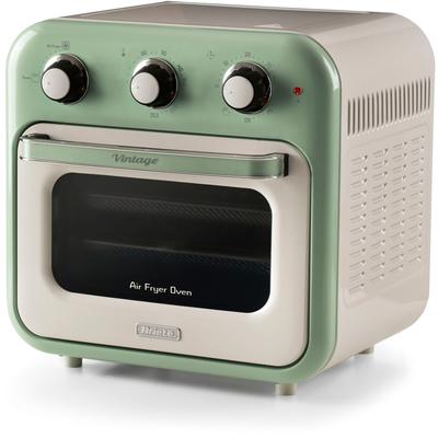 ARIETE Heissluftfritteuse "4632BL", grün (grün, weiß, beige), B:34cm H:34cm T:34cm, Fritteusen, Vintage Backofen und Rotisserie in Einem, 16 L grün