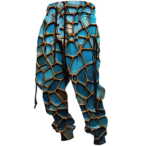 Herren Graphic Jogginghose Trainingshose Jogginghose Jogger Hosen Hose Mittlere Taillenlinie Elastischer Kordelzug in der Taille Vintage Brautkleider schlicht Outdoor Strasse Alltagskleidung Tasche Image
