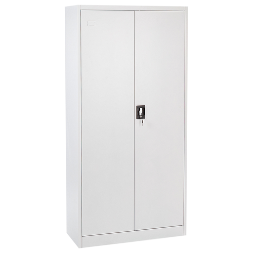 Kleiderschrank Grün Metall 76 x 50 x 171 cm mit 2 Türen 3 herausnehmbaren Fächern und Kleiderstange Wohnzimmer Schlafzimmer Flur Büro