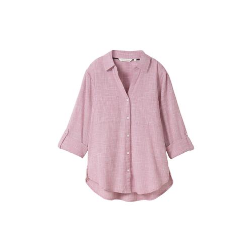 TOM TAILOR Damen Bluse mit Brusttaschen, rosa, Uni, Gr. 38