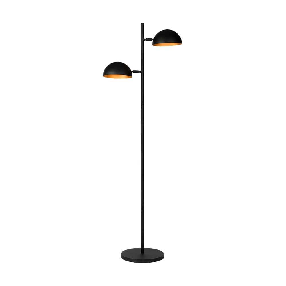 Lampadaire - 2 sources lumineuses - or noir - métal - hauteur 162 cm